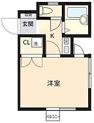 ロイヤルハイツ中川 1Kの間取図画像