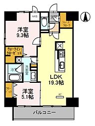 グラン　ラヴィ　レジデンス 13階2LDKの間取り