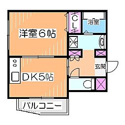 メゾンプレアデス 1DKの間取図画像