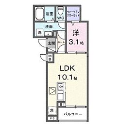 ヒカルサ志木 1LDKの間取図画像