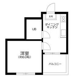 ＦＣ若宮コーポ 2階1DKの間取り