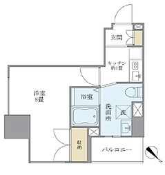 プランドール水天宮 ワンルームの間取図画像