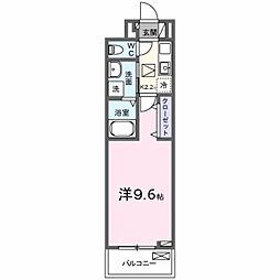 ルーベル桜井 1Kの間取図画像