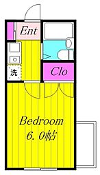 エクセレント稲田堤 2階1Kの間取り