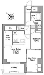 コンフォリア・リヴ豊洲キャナル 3LDKの間取図画像