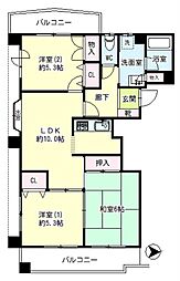 メゾン・リヴァーベル 7階3LDKの間取り