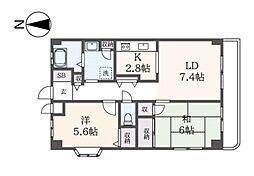 ディアコートＴＭバウ 3階2LDKの間取り