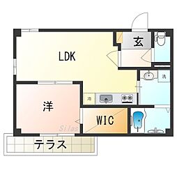 Osaka Metro谷町線 駒川中野駅 徒歩5分の賃貸アパート 3階1LDKの間取り