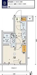 スカイコートPALACE鷺沼 1Kの間取図画像