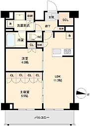 キライト錦糸町 5階2LDKの間取り
