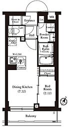 アーバンパーク方南町2 3階1DKの間取り