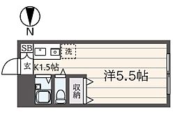 Ｍａｒｉｎｅ　Ｈｉｌｌｓ　Ｙｏｋｏｈａｍａ 2階1Kの間取り