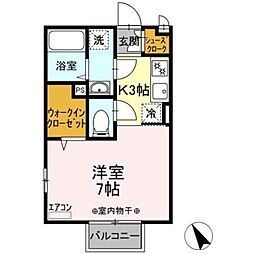 エトワール 1Kの間取図画像