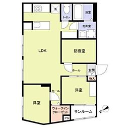 エテルネル曳舟 2LDKの間取図画像