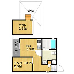 東京メトロ東西線 行徳駅 徒歩7分の賃貸アパート 3階ワンルームの間取り