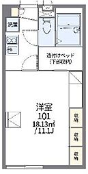 レオパレスボヌール2 1Kの間取図画像