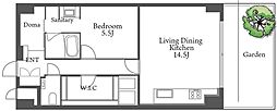 秀和目黒駅前レジデンス 1LDKの間取図画像