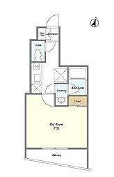ディームス東新宿 3階1Kの間取り