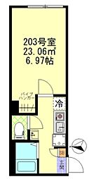 モンド・リコ板橋本町 2階1Kの間取り