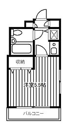 菱和パレス下落合 2階1Kの間取り
