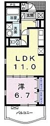 エクセレントクローバー 1LDKの間取図画像