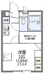 レオパレスアルカンシェル 1Kの間取図画像