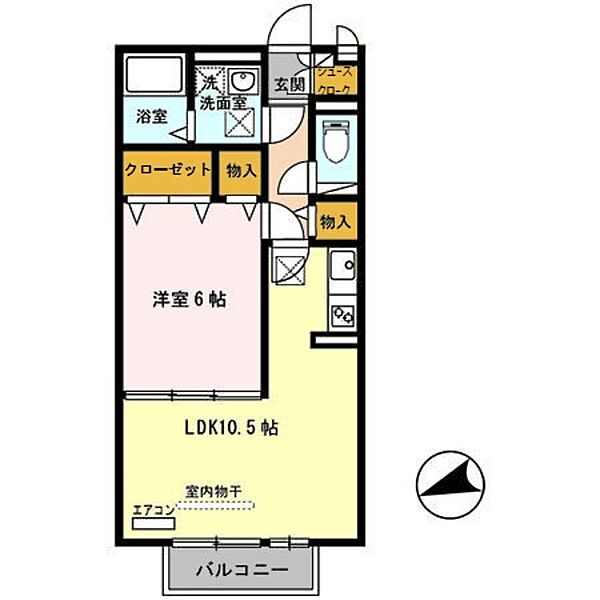 JOY WAVE YAMATO　A棟 ｜和歌山県和歌山市土入(賃貸アパート1LDK・1階・41.95㎡)の写真 その2
