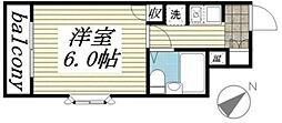 TKマンション 1Kの間取図画像