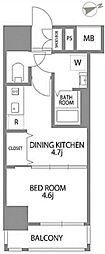 エスティメゾン門前仲町 1DKの間取図画像