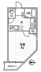 Ts Cuore梅ヶ丘 2階1Kの間取り