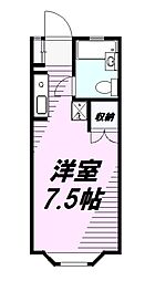 JR横浜線 片倉駅 徒歩4分の賃貸アパート 1階ワンルームの間取り