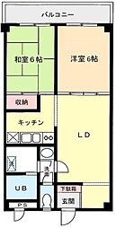 寺町技研ビル 3階2LDKの間取り