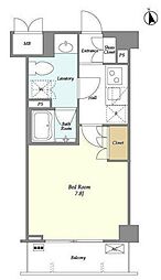 東急池上線 雪が谷大塚駅 徒歩4分の賃貸マンション 2階1Kの間取り