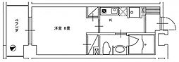TEC高野台 1Kの間取図画像