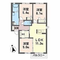 カメリアガーデン・Ａ 202 ｜ 宮城県亘理郡亘理町逢隈下郡字椿山80-1（賃貸アパート3LDK・2階・63.20㎡） その2