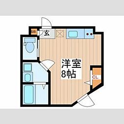 夢のヴィオレット 3階ワンルームの間取り