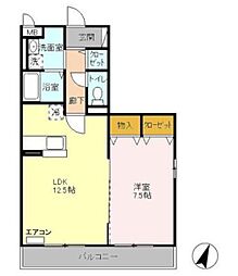 コンフォール瑞江III 1階1LDKの間取り