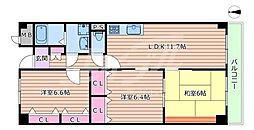 Osaka Metro御堂筋線 江坂駅 徒歩12分の賃貸マンション 5階3LDKの間取り