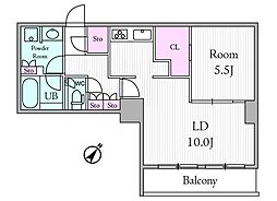 アーバンパークグラン代官山 1LDKの間取図画像