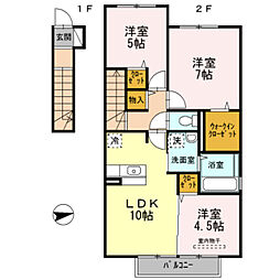 コーラルヴィラ 松島II 2階3LDKの間取り