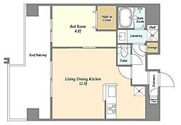 アルファコート綾瀬3 9階1LDKの間取り