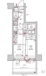 クレイシアIDZ川崎ザ・テラス 1DKの間取図画像