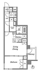 ザ・レジデンス神楽坂2 5階1LDKの間取り