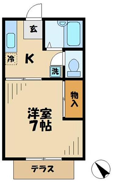 コーポクレイン（落合1） 103｜東京都多摩市落合１丁目(賃貸アパート1K・1階・23.18㎡)の写真 その2