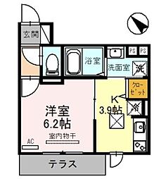 RIHITO堺東 1階1Kの間取り