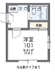 レオパレスリヴェール・パーク 1Kの間取図画像