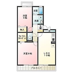 エスポワール 2LDKの間取図画像