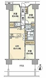 オハナ 柏たなかパークフロント 1階3LDKの間取り