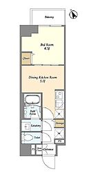 グランカーサ江戸川橋 5階1DKの間取り