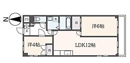 マイタウン鶴間 2LDKの間取図画像